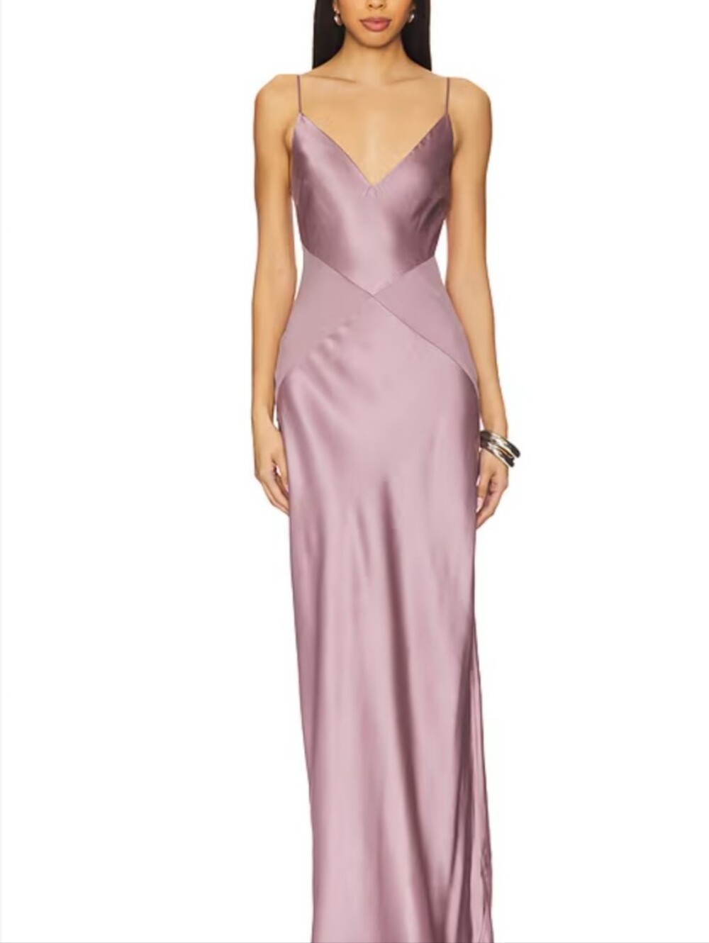 House of Harlow 1960 Satin Slip Maxi Dress in a mauve orchid color size S NWTS